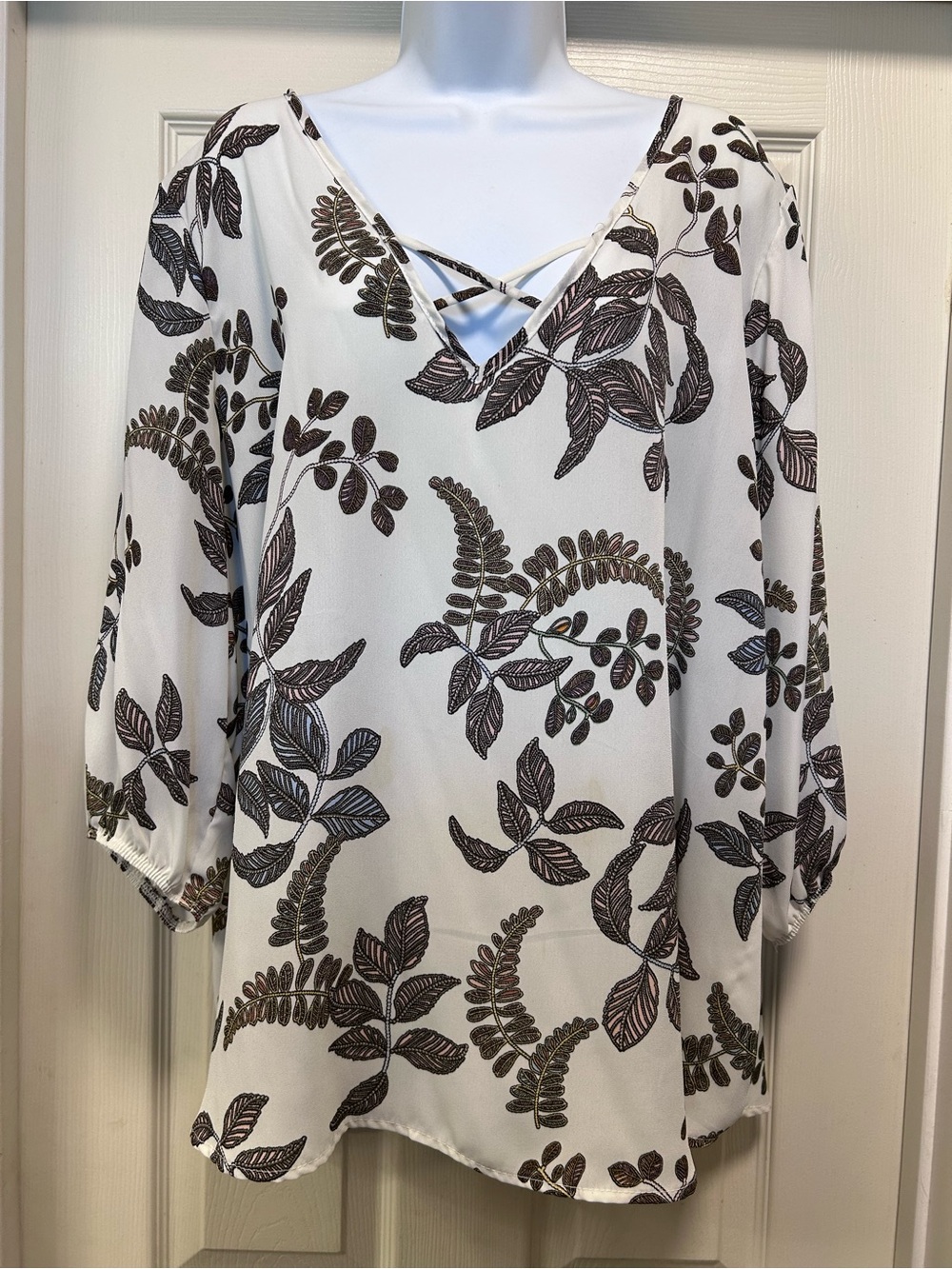 LILIAN • Botanical Print Semi sheer Blouse